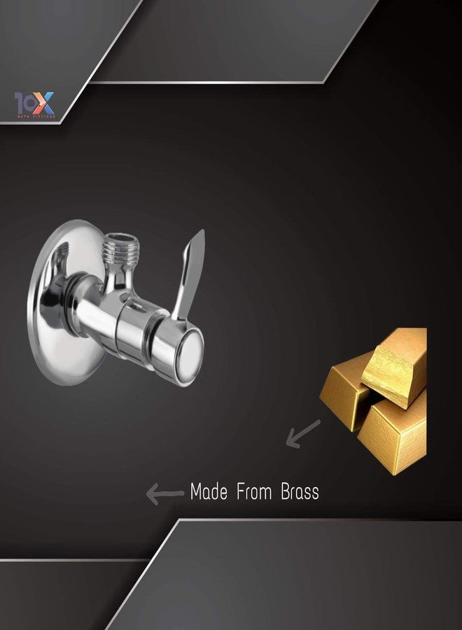 10X Angle Valve Tap ARW-111 For Bathroom/Kitchen Full Brass Full Chrome - Image 2